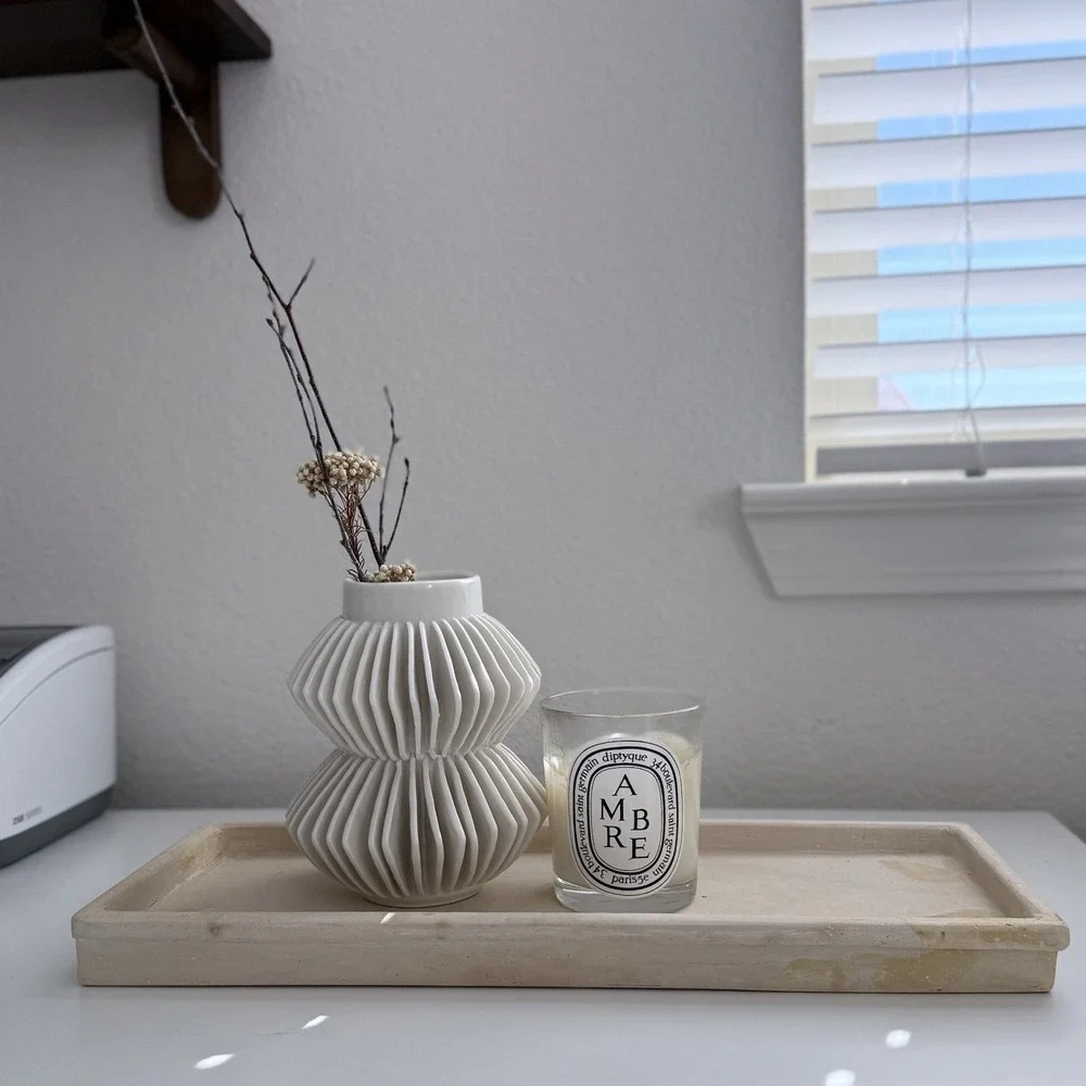 Threshold Designed with Studio McGee Beige Ceramic Decorative Tray 16